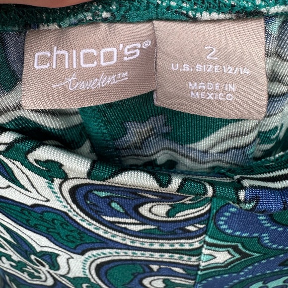 Chico's Women’s Travelers Multicolored Classic Pants Size 2 (12/14) - Picture 4 of 5